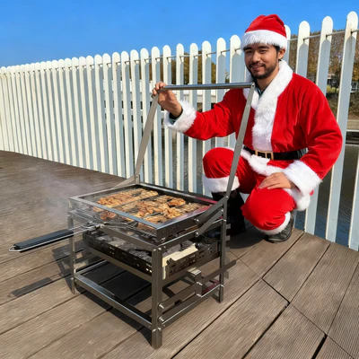 Adjustable Rotating Charcoal Grill