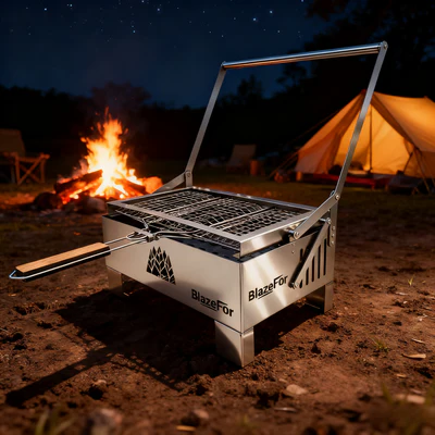 Adjustable Rotating Charcoal Grill