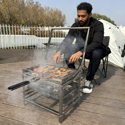 Adjustable Rotating Charcoal Grill